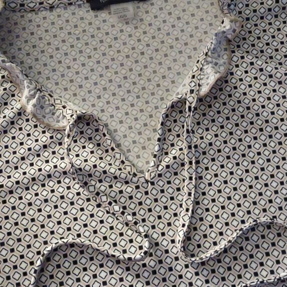 Tommy Hilfiger‎ Neutral Print Long Sleeve Blouse Sz L - Picture 6 of 11